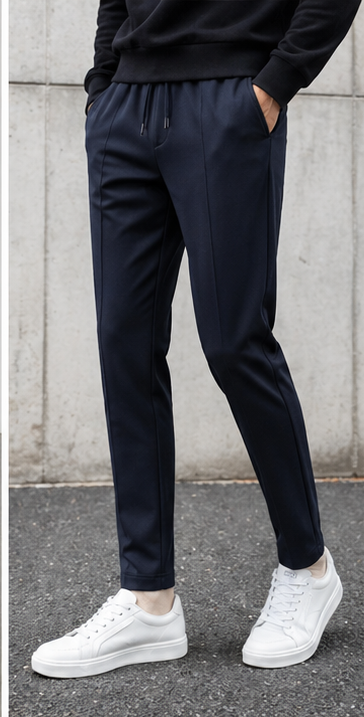 Relaxed Straight Baggy Loose Bottom Trouser in Black