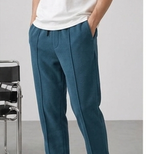 Relaxed Straight Baggy Loose Bottom Trouser in Blue