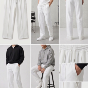 Relaxed Straight Baggy Loose Bottom Trouser in White